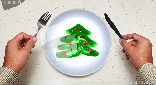 Image of Christmas decoration on plate