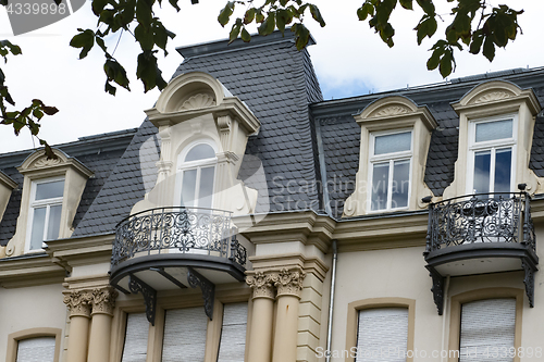 Image of Detail of historic Art Nouveau style Villa