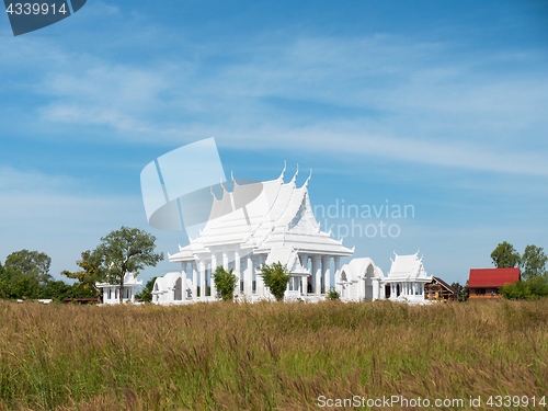 Image of White Buddhist temple in Thailand