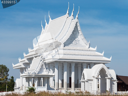 Image of White Buddhist temple in Thailand