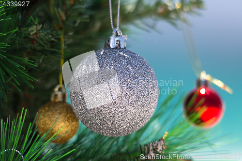 Image of Christmas tree at teh beach closeup