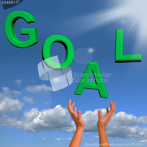 Image of Goals Letters Falling Showing Objectives Hope And Future