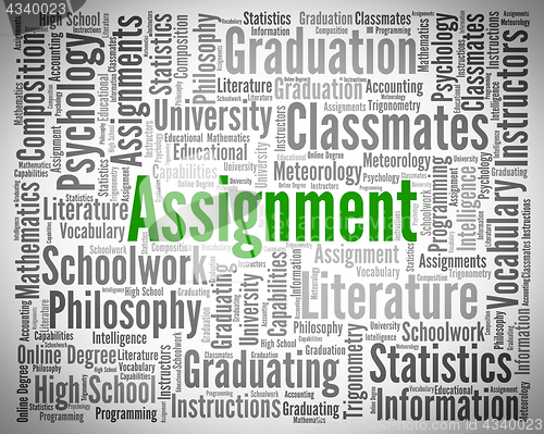Image of Assignment Word Shows Home Work And Exercises