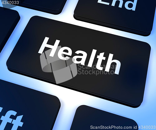 Image of Health Key Showing Online Healthcare