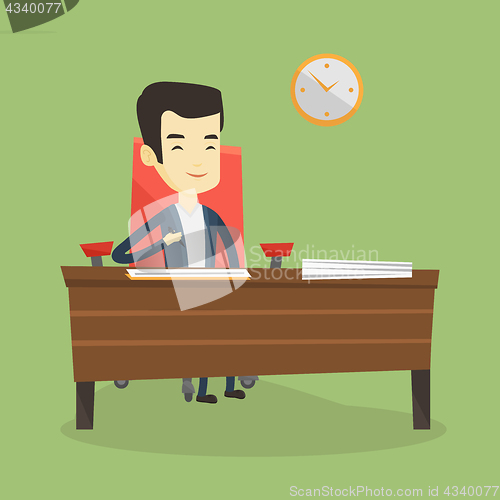 Image of Signing of business documents vector illustration.