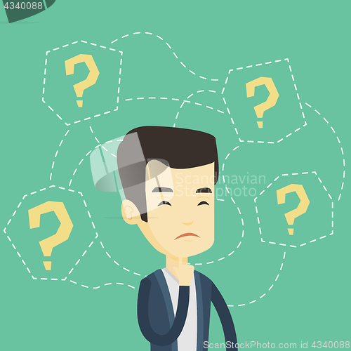Image of Young business man thinking vector illustration.