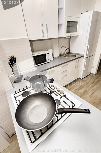 Image of Modern white kitchen