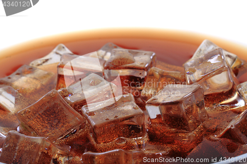 Image of cola drink with ice cubes texture