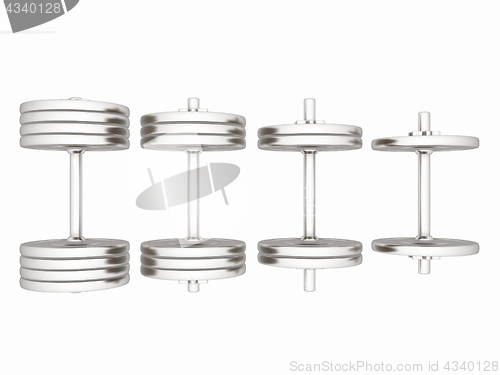 Image of dumbbells. 3d illustration