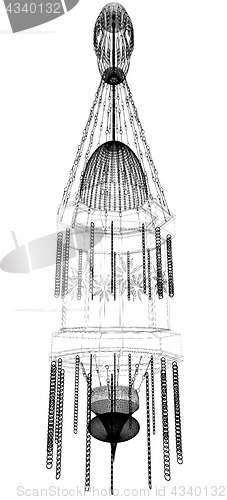 Image of Traditional arabic lamp. 3D illustration.