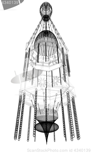 Image of Traditional arabic lamp. 3D illustration.
