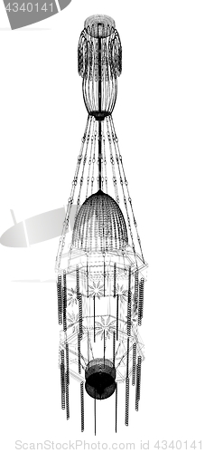 Image of Traditional arabic lamp. 3D illustration.