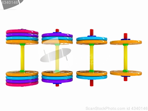 Image of dumbbells. 3d illustration