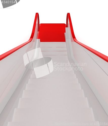 Image of Single escalator. 3d illustration