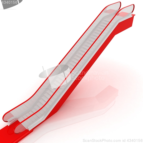 Image of Single escalator. 3d illustration