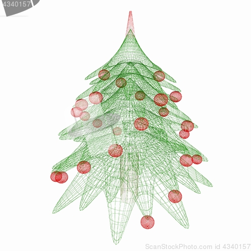 Image of Christmas tree concept. 3d illustration