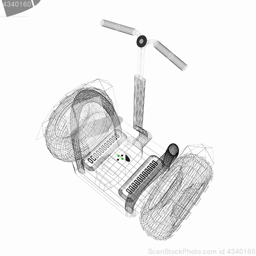 Image of Mini electrical and ecological transport on a white background. 