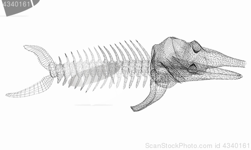 Image of Fish bone icon. 3d illustration