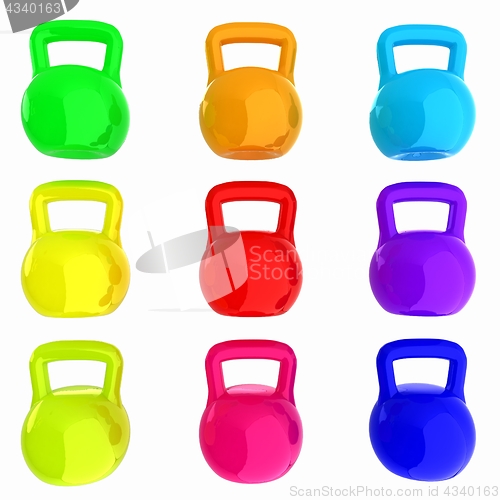 Image of A set of sports items - weights. 3d illustration