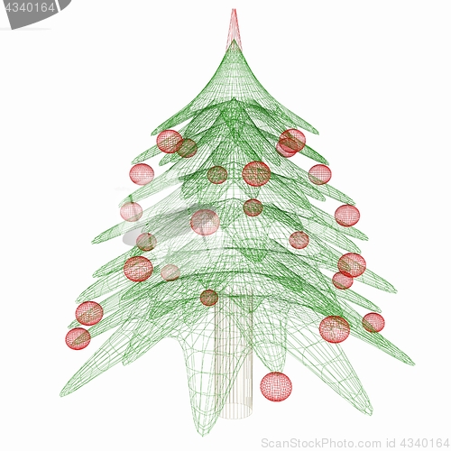 Image of Christmas tree concept. 3d illustration