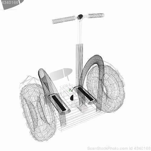 Image of Mini electrical and ecological transport on a white background. 