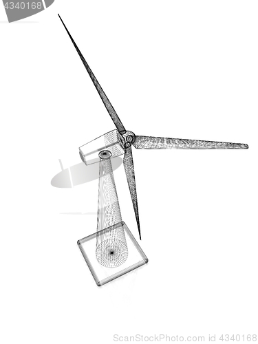 Image of Wind generator turbines icon. 3d illustration