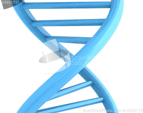 Image of DNA structure model on white. 3D illustration