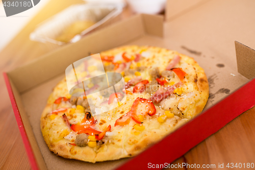 Image of Pizza in a delivery box