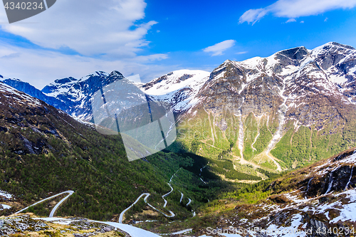 Image of A winding and narrow road providing access to the mountain in St