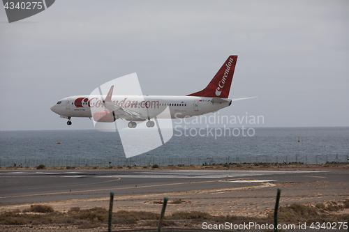 Image of ARECIFE, SPAIN - APRIL, 15 2017: Boeing 737 - 800 of Corendon.co