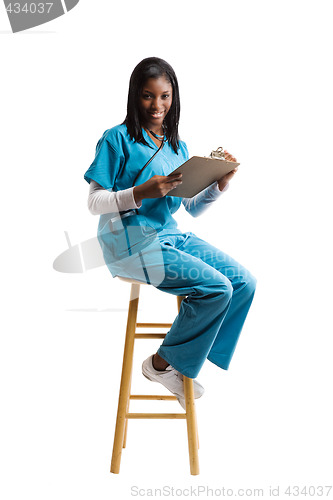 Image of Working african american nurse