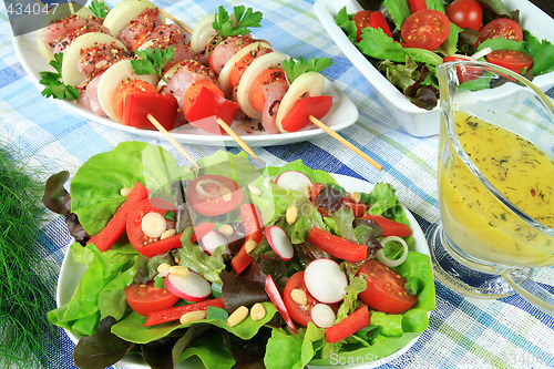 Image of Salad and shish kebab