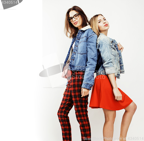 Image of best friends teenage girls together having fun, posing emotional