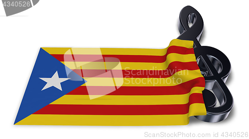 Image of clef symbol symbol and flag of catalonia - 3d rendering