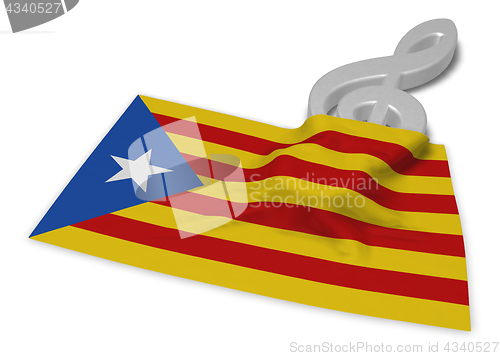 Image of clef symbol symbol and flag of catalonia - 3d rendering