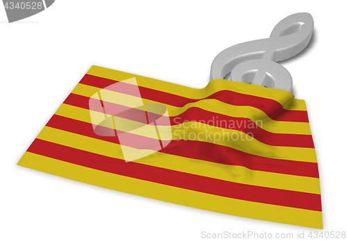 Image of clef symbol symbol and flag of catalonia - 3d rendering