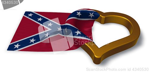 Image of heart symbol and flag of the Confederate States of America - 3d rendering