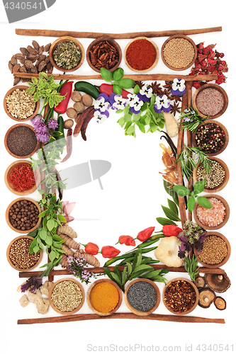 Image of Herb and Spice Abstract Border