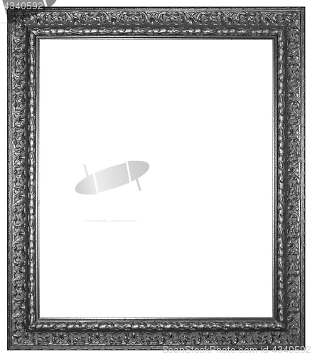 Image of Silver wooden frame for painting or picture isolated on white ba