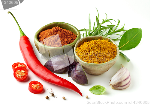 Image of Various spices isolated on white 
