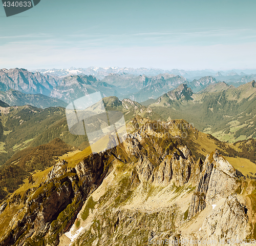 Image of Saentis Mountain landscape, Swiss Alps