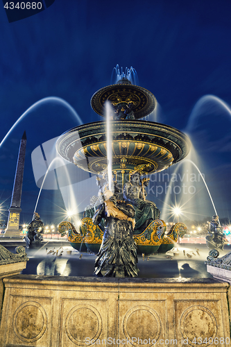 Image of Fountain at Place de la Concorde in Paris France 