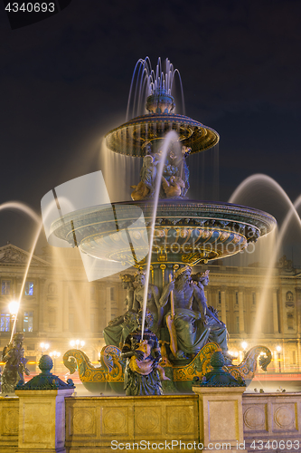 Image of Fountain at Place de la Concorde in Paris France 