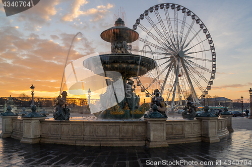 Image of Fountain at Place de la Concorde in Paris 