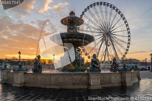 Image of Fountain at Place de la Concorde in Paris 