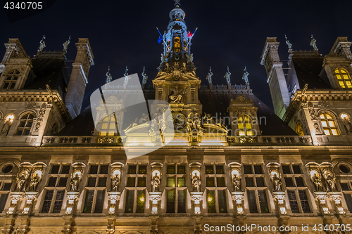 Image of view of Hotel de Ville (City Hall) in Paris