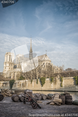 Image of Docks of Notre Dame Cathedral in Paris 