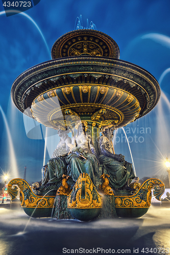 Image of Fountain at Place de la Concorde in Paris France 