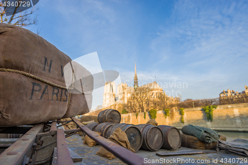 Image of Docks of Notre Dame Cathedral in Paris 