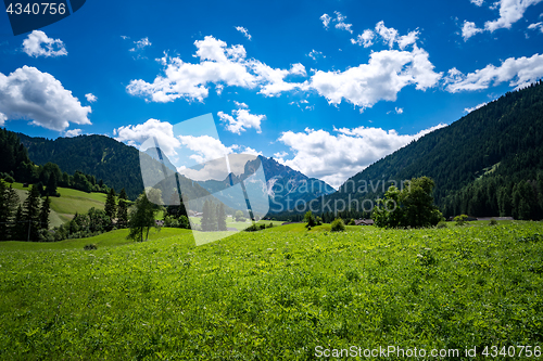 Image of Scenic view of the beautiful landscape in the Alps